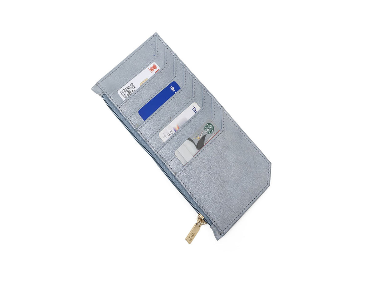 Powder Blue Shimmer Card Manager Pouch – Sonia Gulrajani